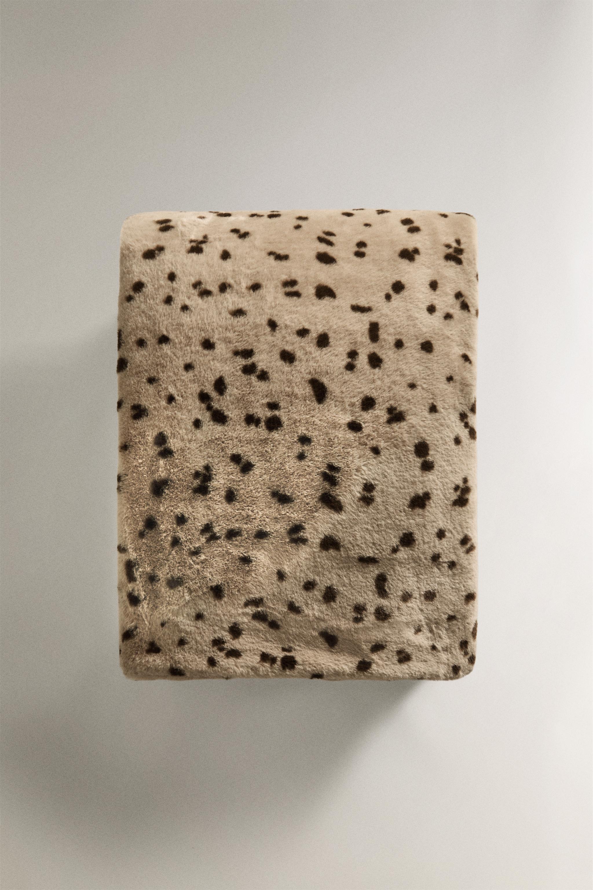 COUVERTURE IMITATION FOURRURE IMPRIMÉ ANIMAL